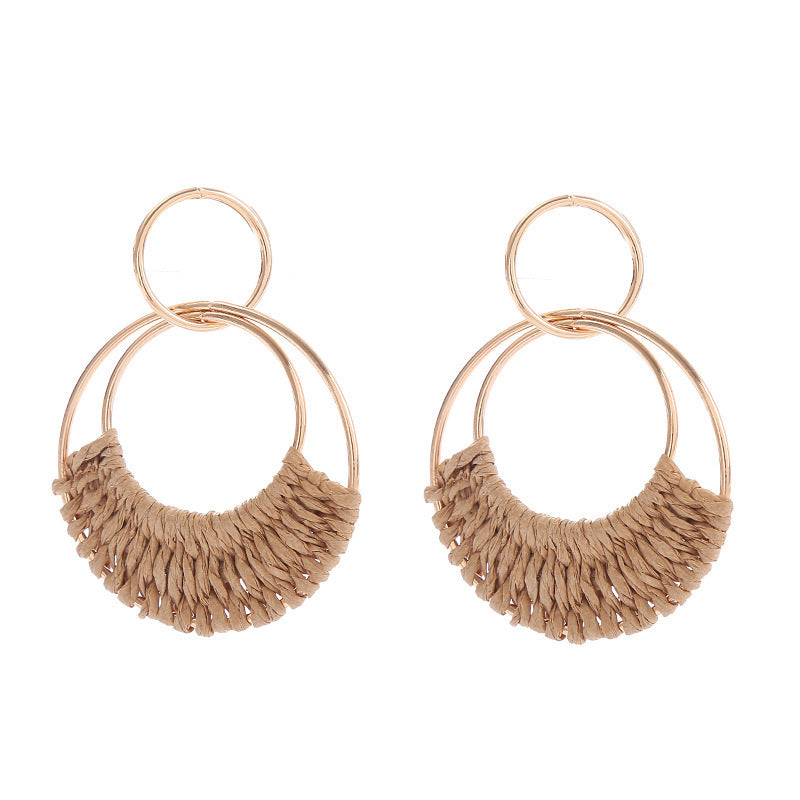 Women's Fashion Creative Hand Weaving Stud Earrings 2668south