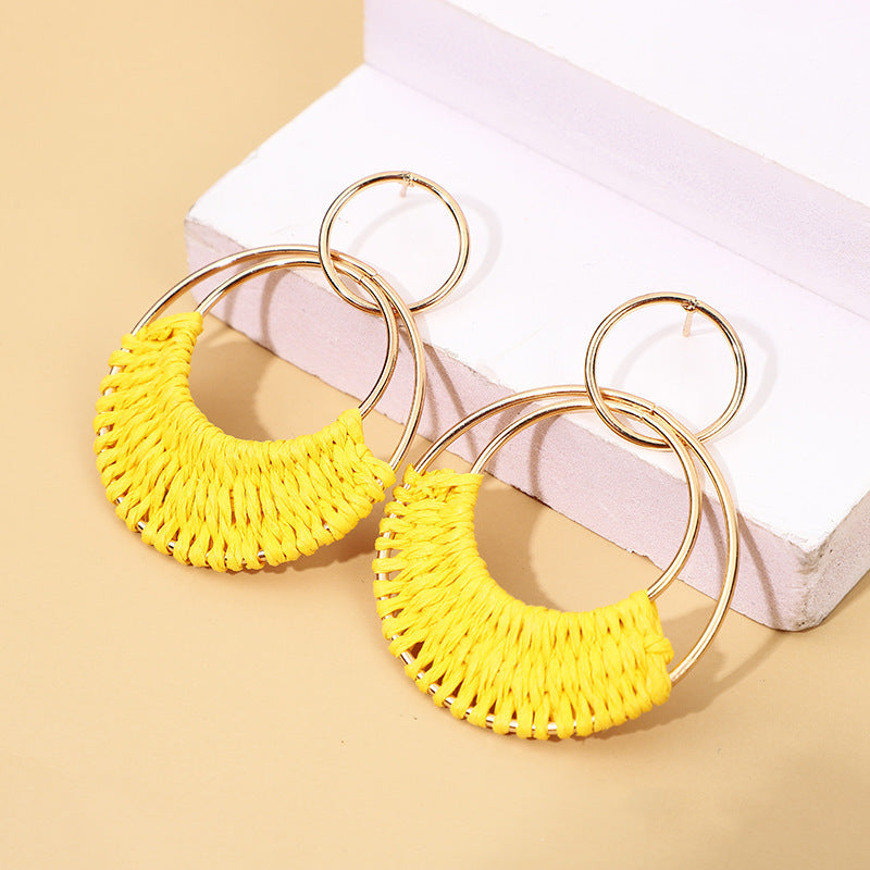 Women's Fashion Creative Hand Weaving Stud Earrings 2668south