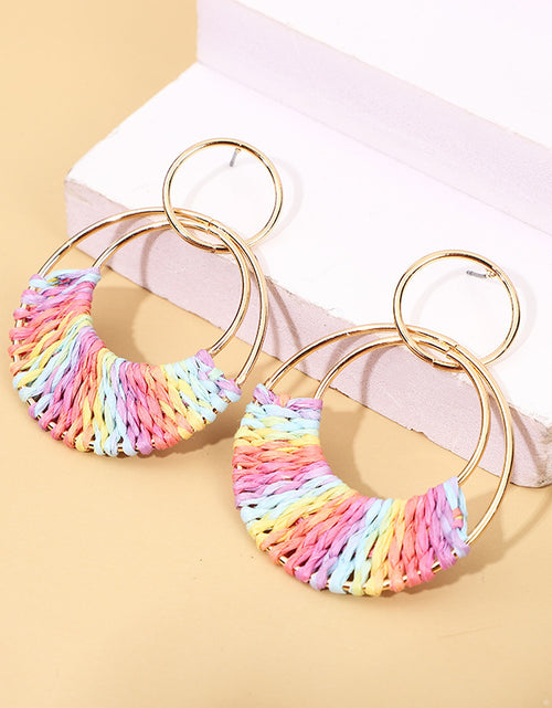 Load image into Gallery viewer, Women&#39;s Fashion Creative Hand Weaving Stud Earrings 2668south
