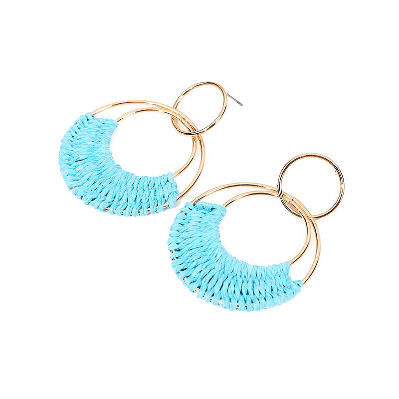 Women's Fashion Creative Hand Weaving Stud Earrings 2668south