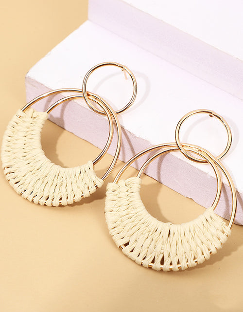 Load image into Gallery viewer, Women&#39;s Fashion Creative Hand Weaving Stud Earrings 2668south
