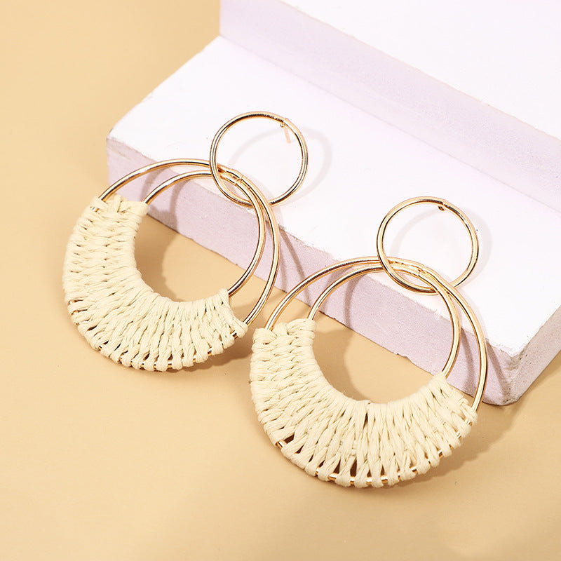 Women's Fashion Creative Hand Weaving Stud Earrings 2668south