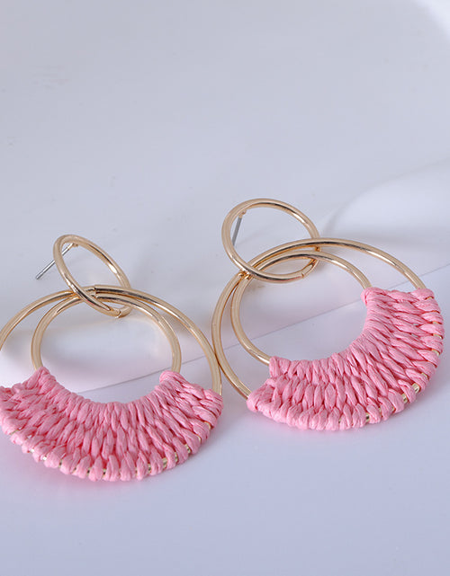 Load image into Gallery viewer, Women&#39;s Fashion Creative Hand Weaving Stud Earrings 2668south
