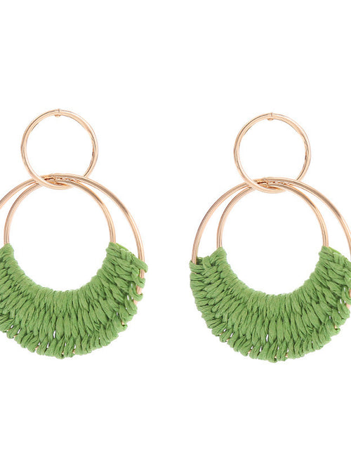 Load image into Gallery viewer, Women&#39;s Fashion Creative Hand Weaving Stud Earrings 2668south
