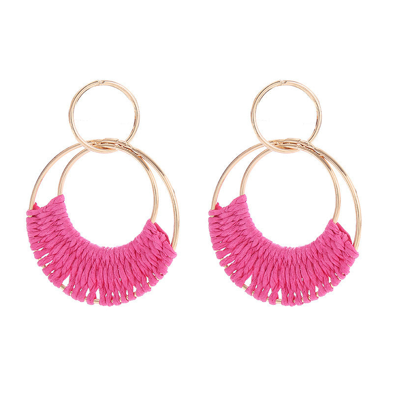 Women's Fashion Creative Hand Weaving Stud Earrings 2668south