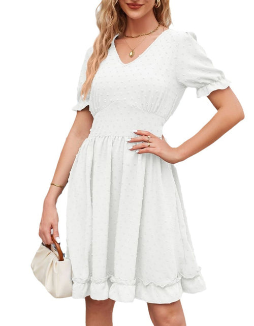 Load image into Gallery viewer, Women&#39;s Jacquard V-neck Waist-tight Beach Casual Dress 2668south
