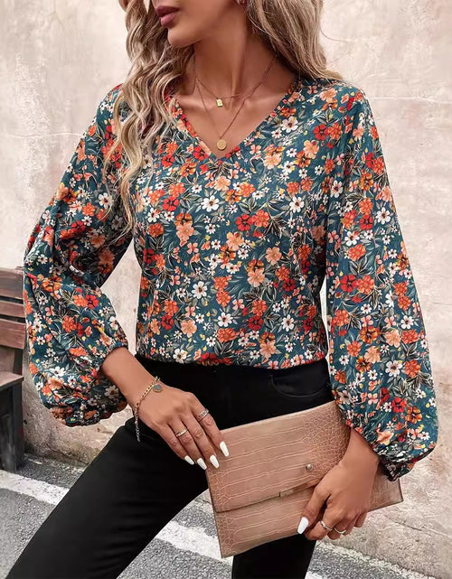 Load image into Gallery viewer, Women&#39;s V-neck Long Sleeve Shirt Autumn Women Clothing Casual 2668south
