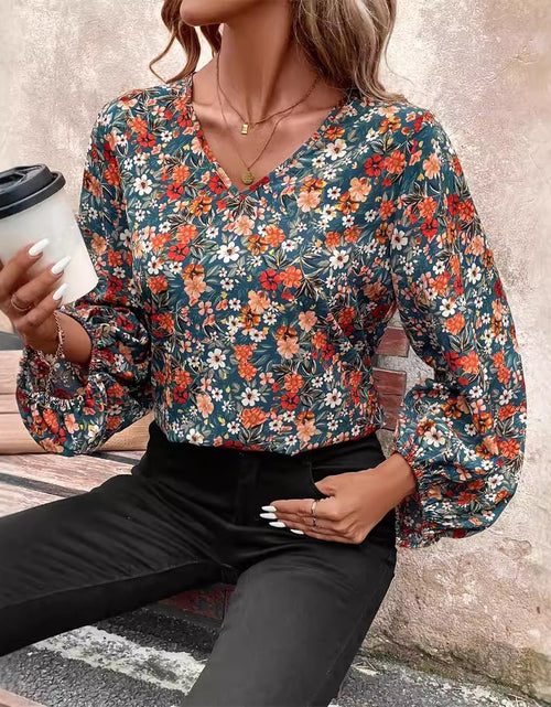 Load image into Gallery viewer, Women&#39;s V-neck Long Sleeve Shirt Autumn Women Clothing Casual 2668south
