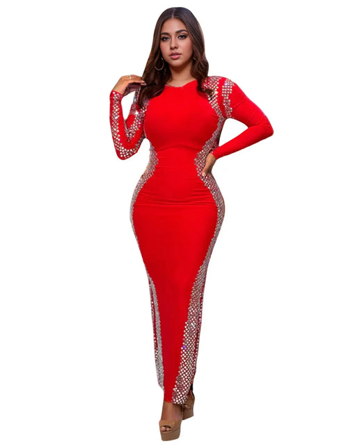 Load image into Gallery viewer, Women&#39;s Wear Long Sleeve Backless Slit Dress 2668south
