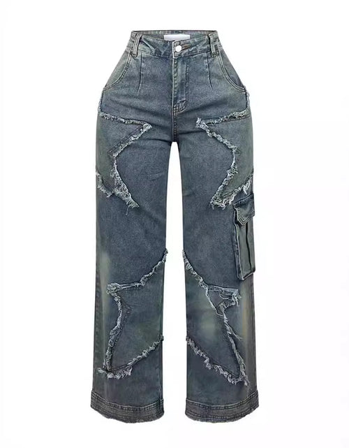 Load image into Gallery viewer, XINGX Fringed Burr Loose Straight Casual Pants 2668south
