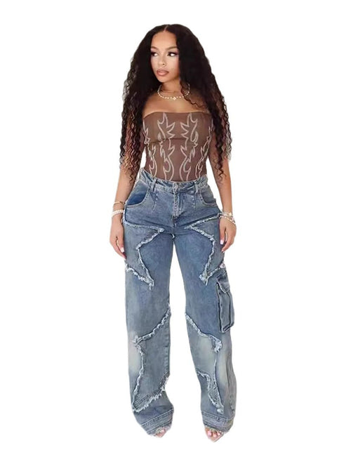 Load image into Gallery viewer, XINGX Fringed Burr Loose Straight Casual Pants 2668south
