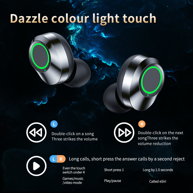 YD03 Wireless Bluetooth-compatible Headset TWS Large Screen Smart Digital Display In Ear Breathing Light 2668south