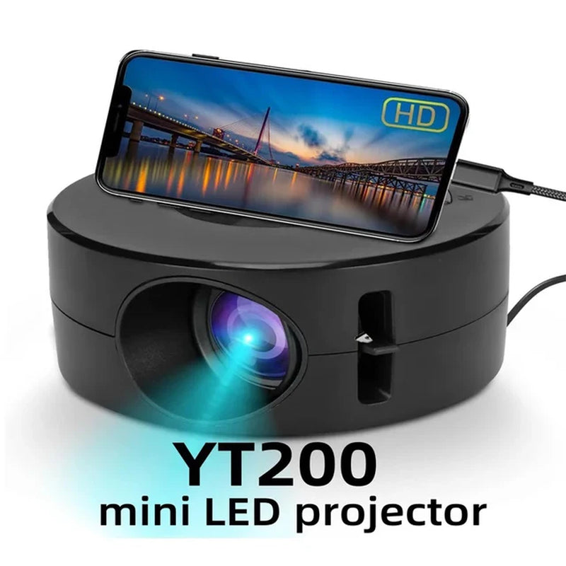 YT200 MINI Projector Home Cinema Portable Theater LED Video Projector Laser Beamer for 4K 1080P via HD Port Smart TV BOX Gifts 2668south