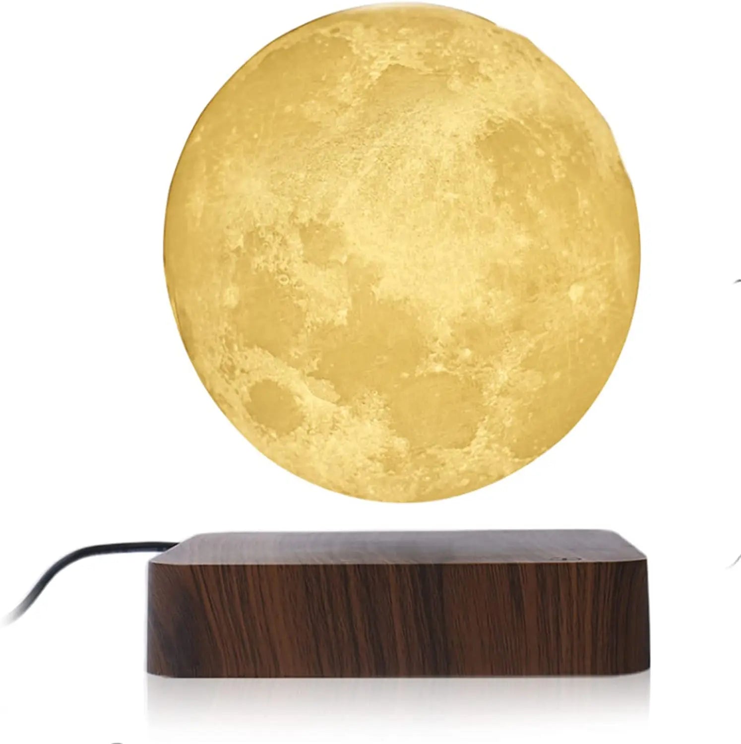 ZK30 Levitating Moon Lamp Night Light Floating 3D Printing LED Moon Lamp with Wooden Base and Magnetic with 3 Colors 2668south