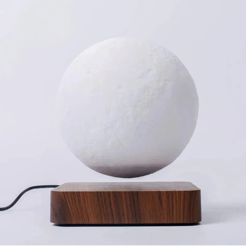 ZK30 Levitating Moon Lamp Night Light Floating 3D Printing LED Moon Lamp with Wooden Base and Magnetic with 3 Colors 2668south