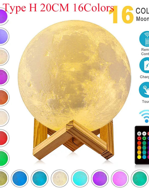 Load image into Gallery viewer, ZK30 Levitating Moon Lamp Night Light Floating 3D Printing LED Moon Lamp with Wooden Base and Magnetic with 3 Colors 2668south
