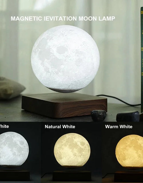 Load image into Gallery viewer, ZK30 Levitating Moon Lamp Night Light Floating 3D Printing LED Moon Lamp with Wooden Base and Magnetic with 3 Colors 2668south
