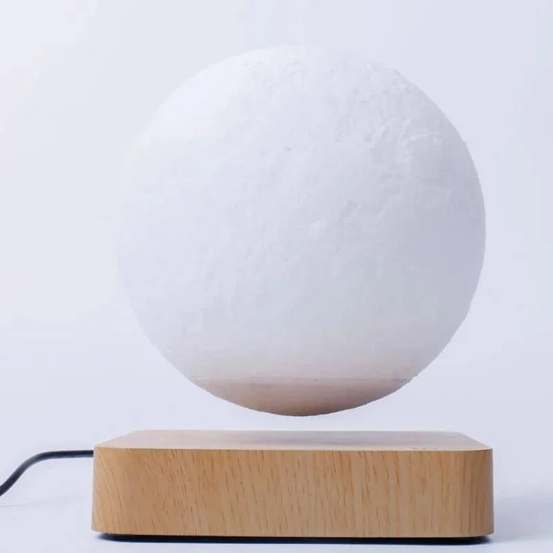 ZK30 Levitating Moon Lamp Night Light Floating 3D Printing LED Moon Lamp with Wooden Base and Magnetic with 3 Colors 2668south