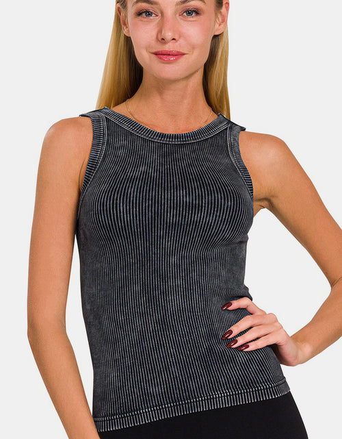 Load image into Gallery viewer, Zenana 2 Way Neckline Washed Ribbed Cropped Tank 2668south
