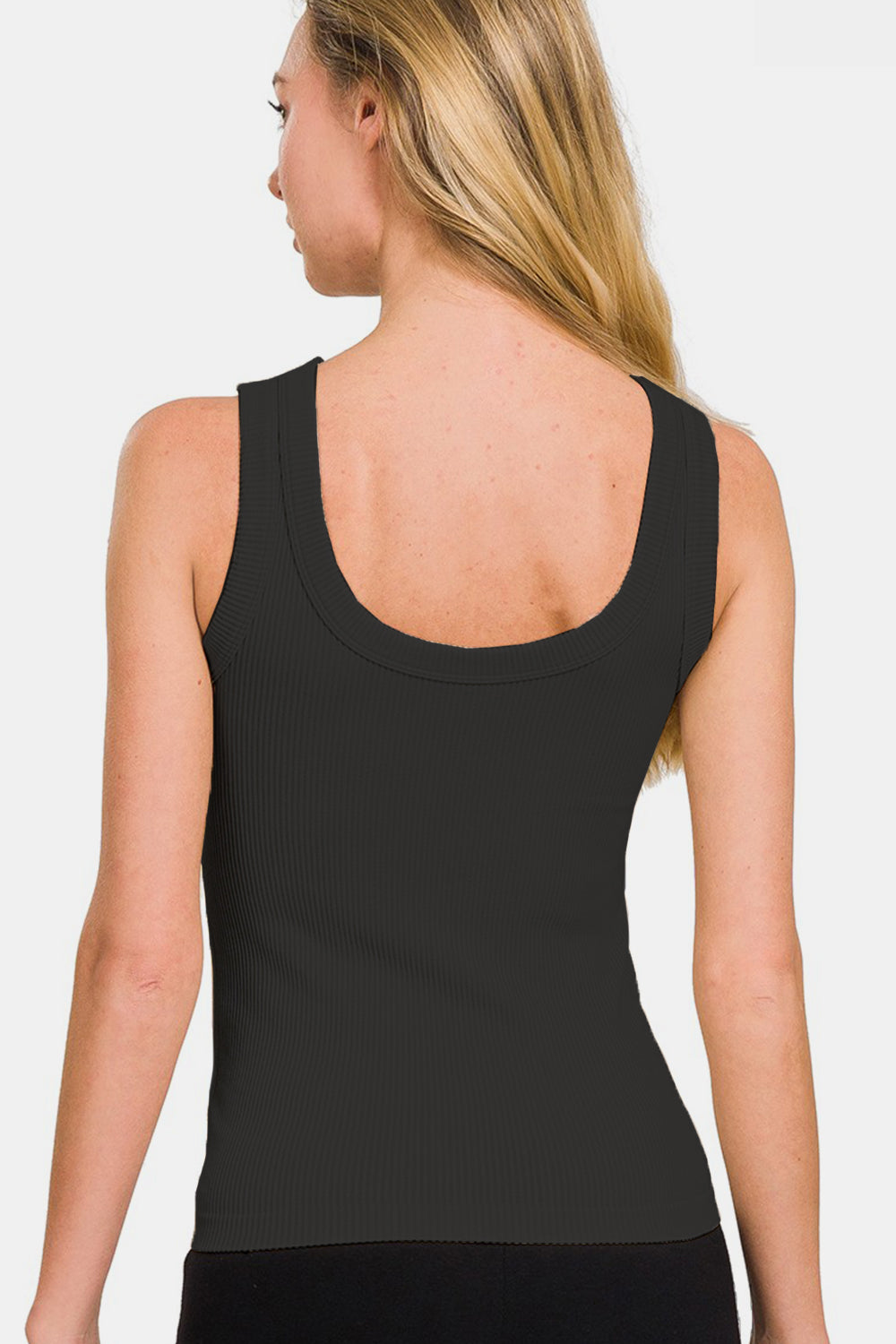 Zenana 2 Way Neckline Washed Ribbed Tank 2668south