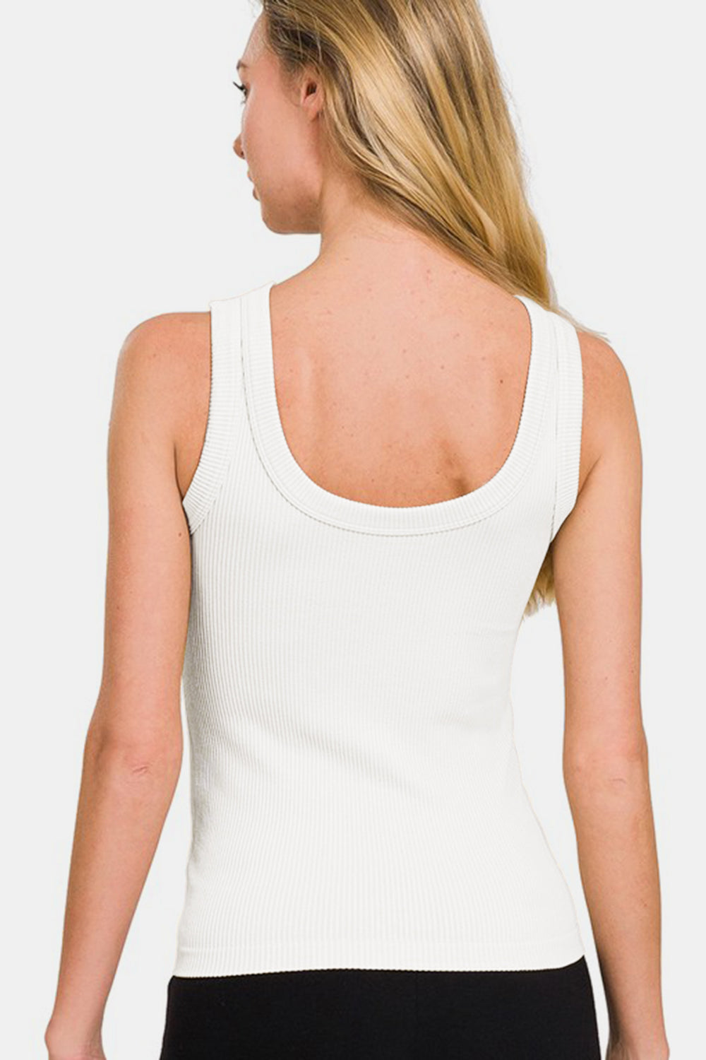 Zenana 2 Way Neckline Washed Ribbed Tank 2668south