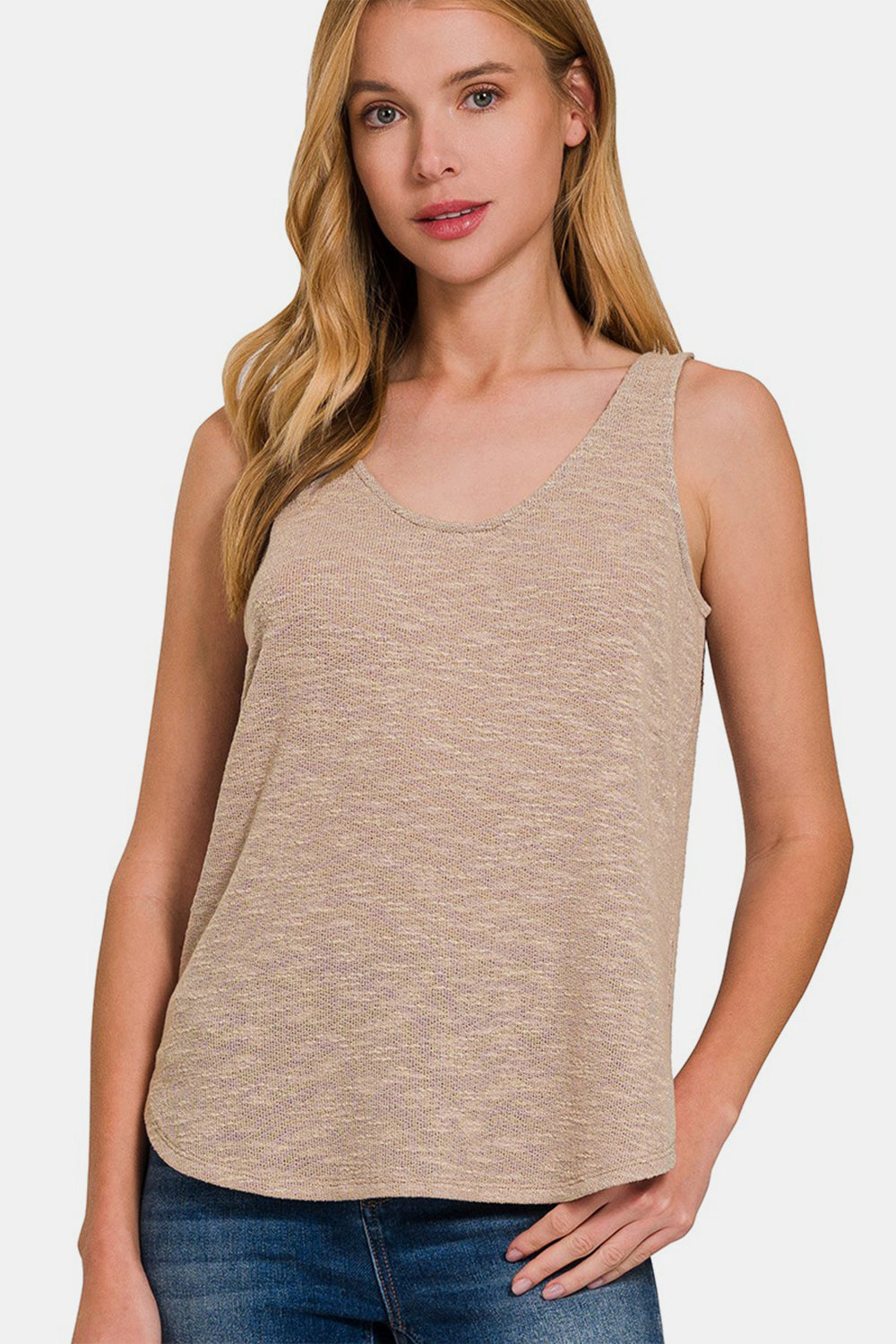 Zenana Curved Hem Round Neck Tank 2668south