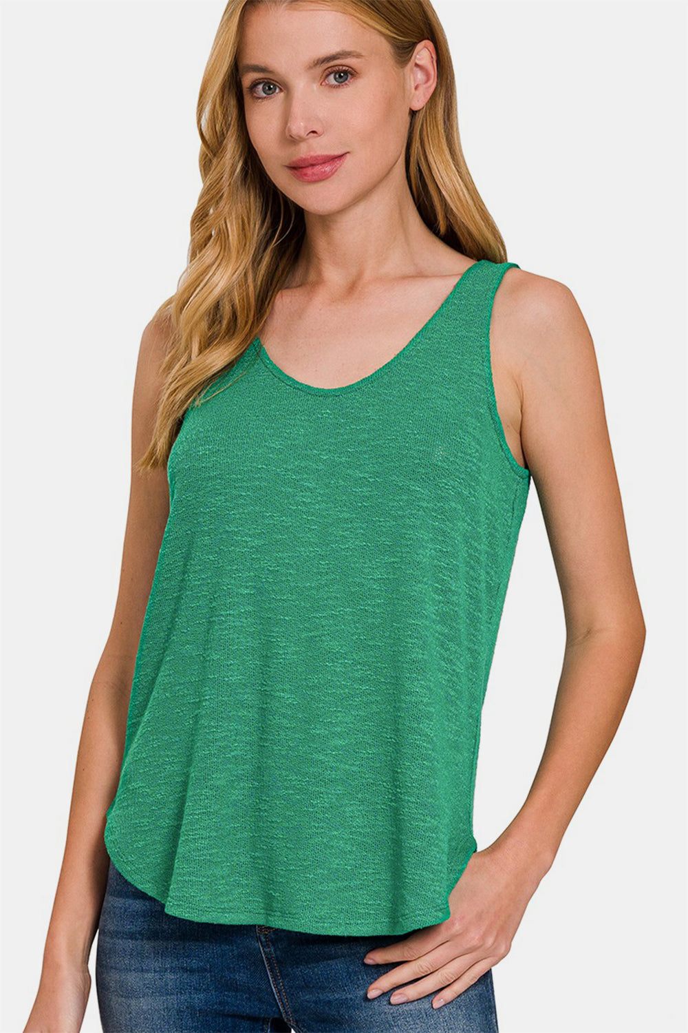 Zenana Curved Hem Round Neck Tank 2668south