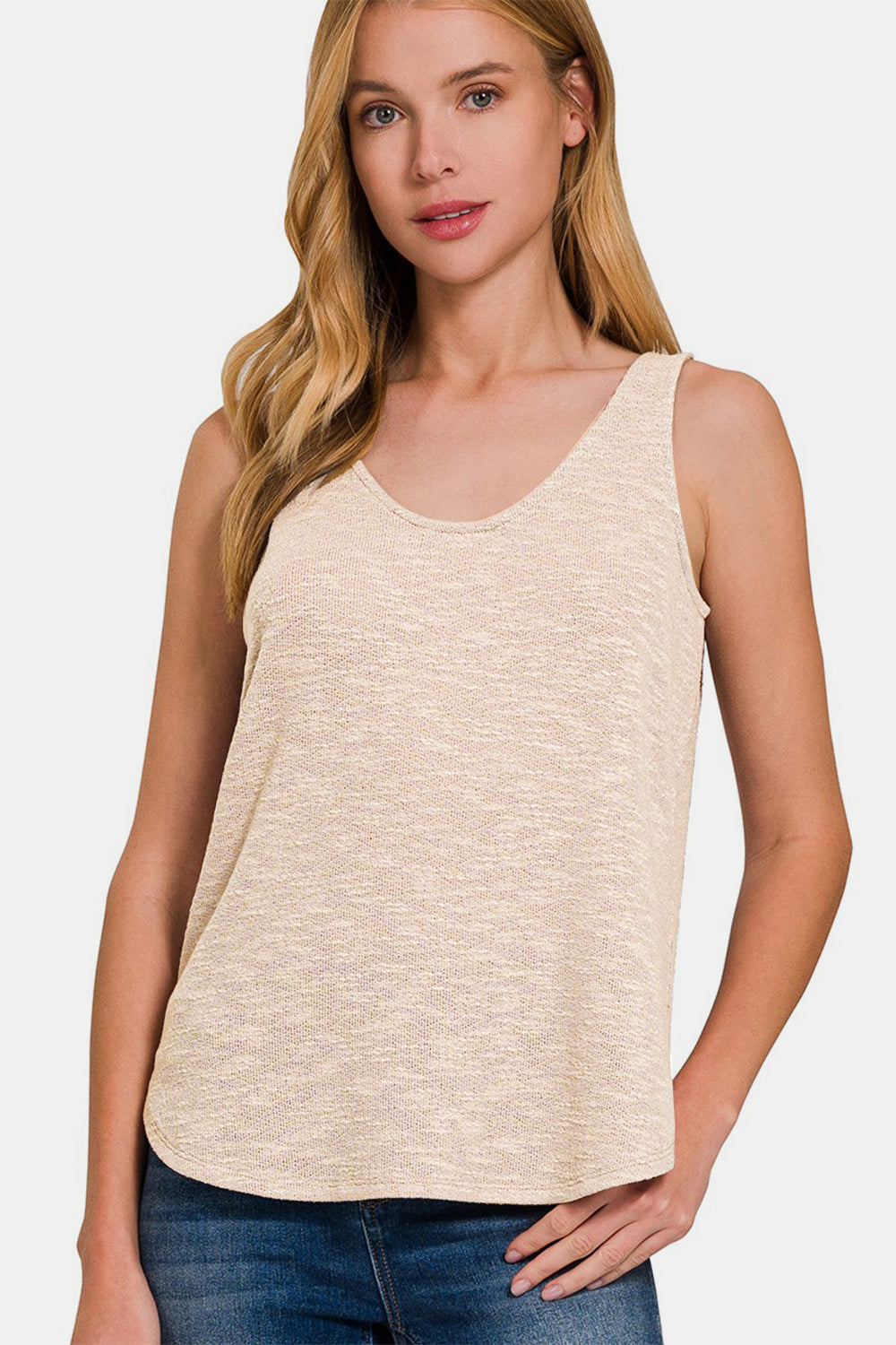 Zenana Curved Hem Round Neck Tank 2668south