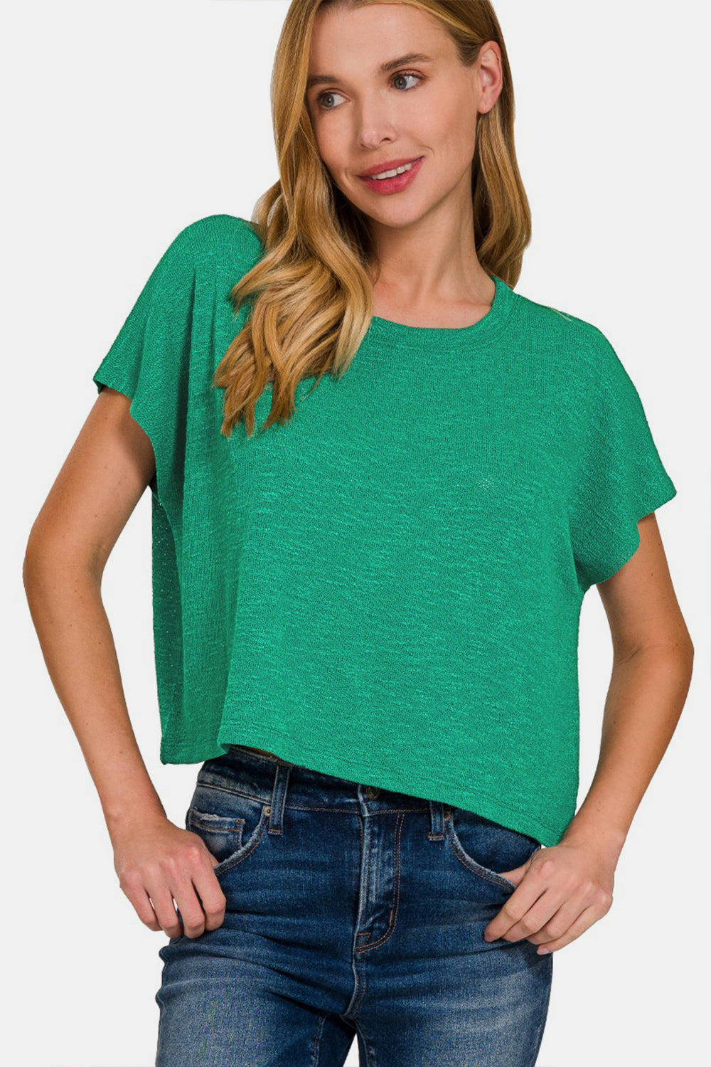 Zenana Round Neck Short Sleeve T-Shirt 2668south