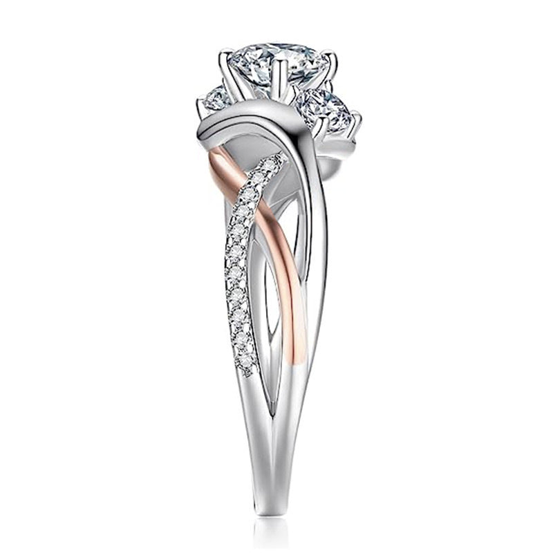 Zircon Shiny Ring For Women Fashion Geometry Pattern 2668south