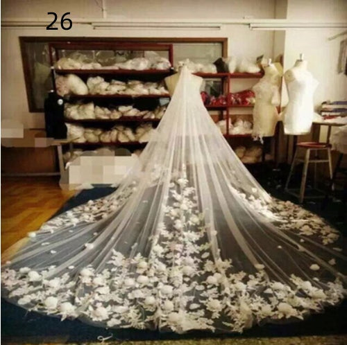 Load image into Gallery viewer, Bridal Wedding Dress Long Tail Luxury Super Fairy Wedding Veil
