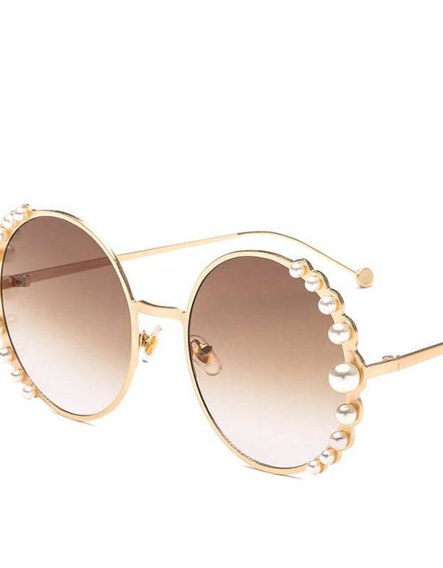 Load image into Gallery viewer, Round frame pearl sunglasses ladies sunglasses
