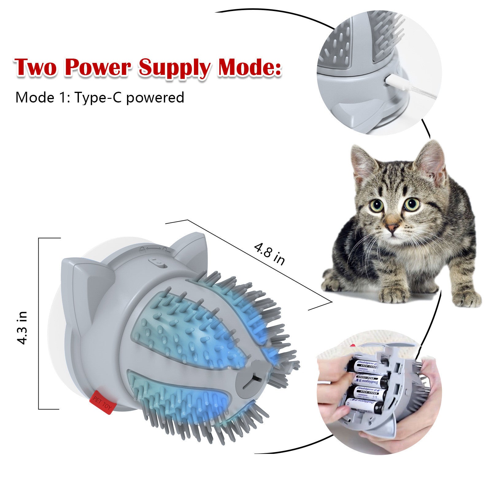 Electric Pets Cat Brush LED Toy Massager Pet Products