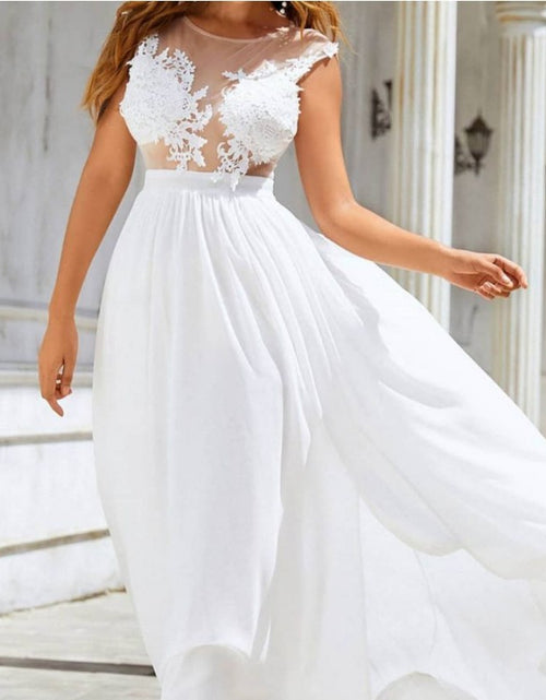 Load image into Gallery viewer, Chiffon Lace Trailing Wedding Large Swing Dress
