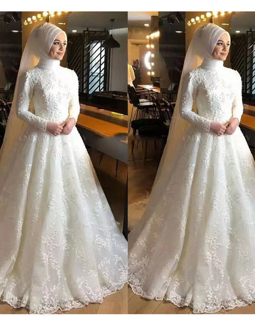 Load image into Gallery viewer, Long Sleeve White Dignified Wedding Dress
