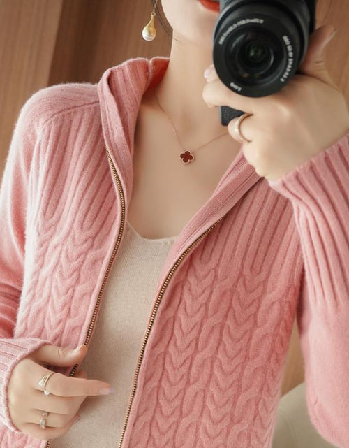 Load image into Gallery viewer, Zipper Sweater Coat Women&#39;s Knitted Cardigan Short Stand Collar Loose My Store
