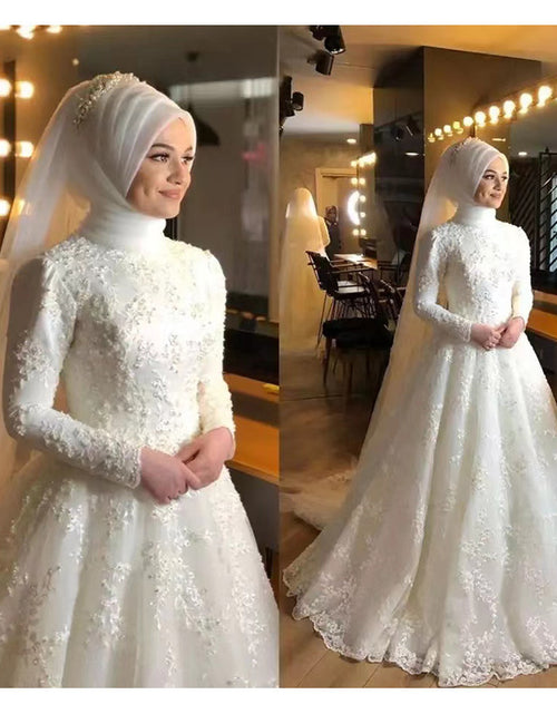 Load image into Gallery viewer, Long Sleeve White Dignified Wedding Dress
