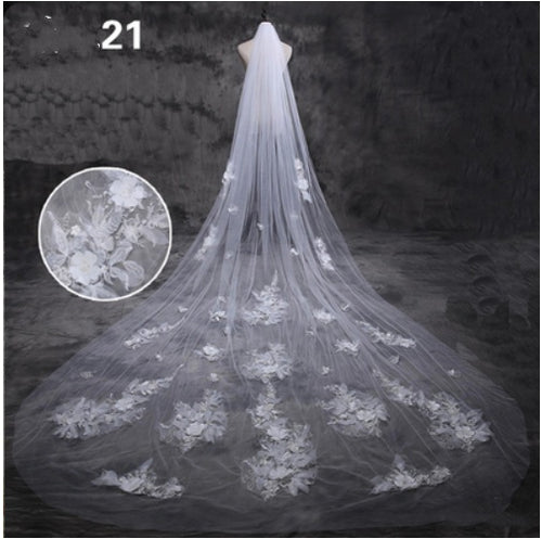 Load image into Gallery viewer, Bridal Wedding Dress Long Tail Luxury Super Fairy Wedding Veil
