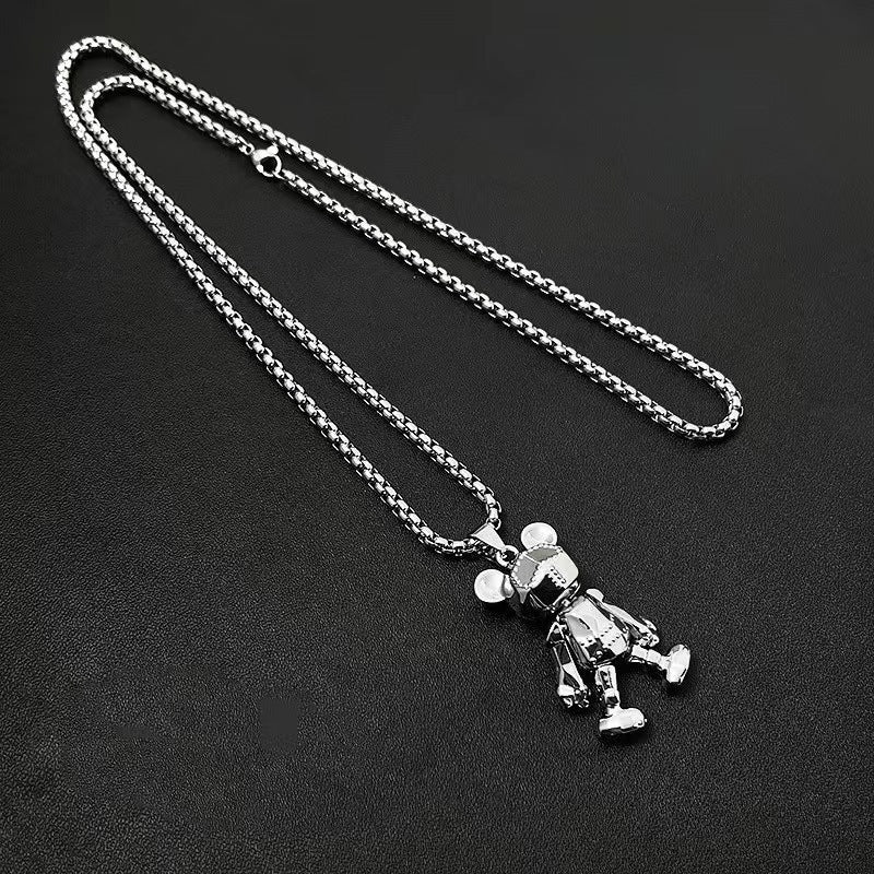 Cute Bear Necklace Fashion Personality Hip - hop Pendant Couple Versatile Fall Winter Sweater Chain Men Women Jewelry - 2668south