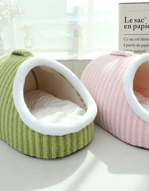 Load image into Gallery viewer, Thickened Three-dimensional Cat Nest Macaron Double-piece Autumn And Winter Warm A Facility For Children To Bore Kennel
