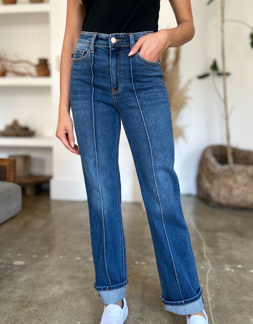 Load image into Gallery viewer, Judy Blue Full Size High Waist Front Seam Detail Straight Jeans
