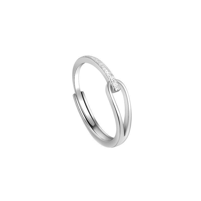 Difeng 999 Sterling Silver Light Luxury Minority Frosted Ring - 2668south