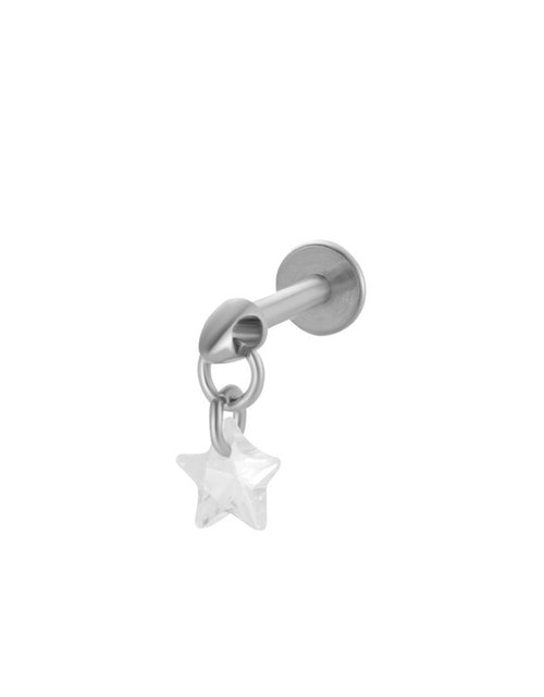 Load image into Gallery viewer, Titanium Alloy Inlaid Zircon Flower Love Heart Star Internal Screw Labret Puncture Ear Bone Stud My Store
