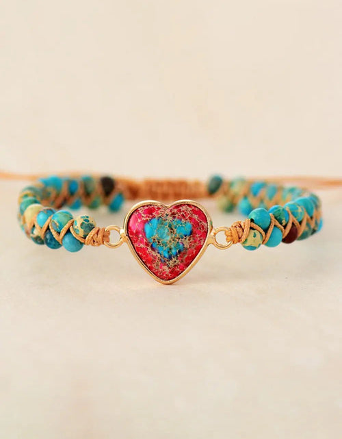 Load image into Gallery viewer, Handmade Heart Shape Natural Stone Bracelet - 2668south
