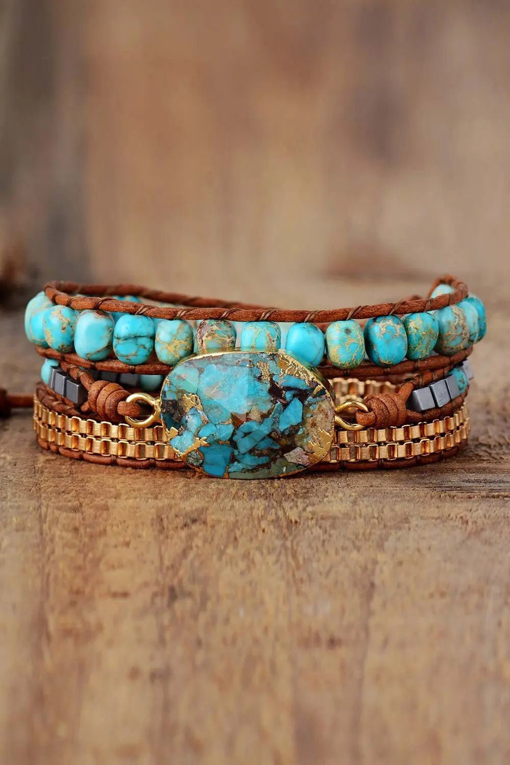 Handmade Natural Stone Copper Bracelet - 2668south