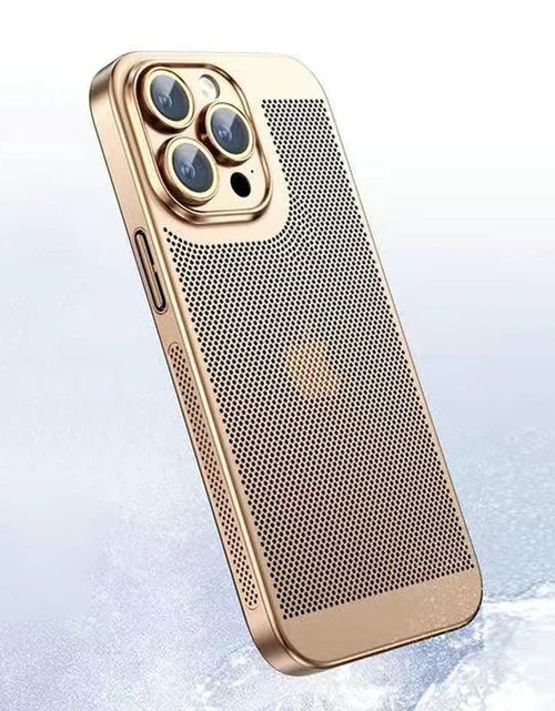 Load image into Gallery viewer, Heat Dissipation Phone Case for 15 14 11 12 13 Pro Max 14Plus XS Max Mini Cover Electroplated Border Honeycomb Mesh Shell - 2668south
