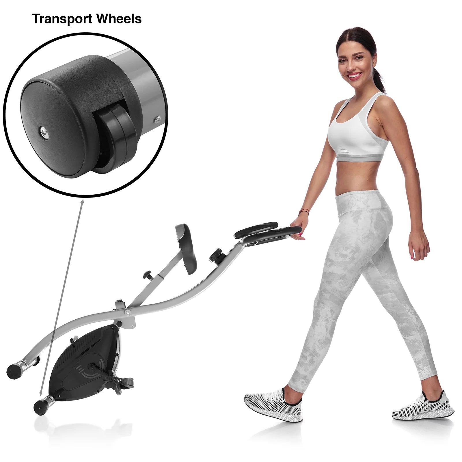 Indoor Cycling Bike - Folding, Upright Stationary Exercise Cycle with Magnetic Resistance - 2668south