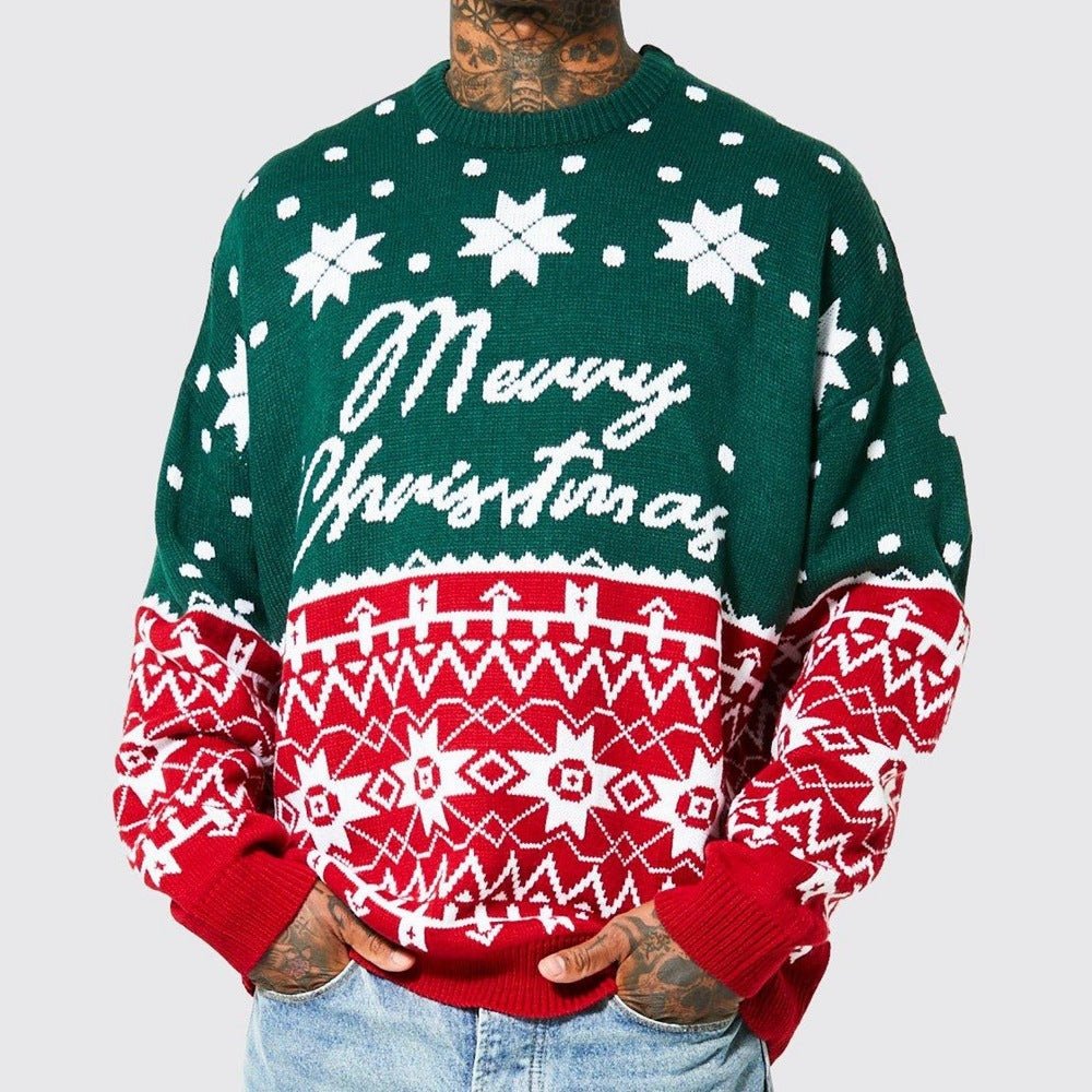 Men's Christmas Jacquard Loose - fitting Sweater - 2668south