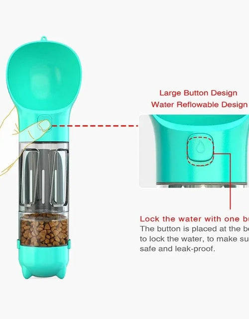 Load image into Gallery viewer, Portable Cat and Dog Water Bottle, Food Feeder, Drinking Fountain, 3 in 1 Poop Dispenser, Leak Proof, - 2668south
