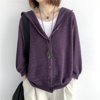 Solid Color Fashion Knitted Coat For Women - 2668south